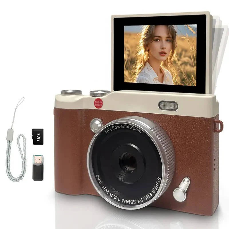 Digital Camera Flip Screen Auto Focus Built-In LED