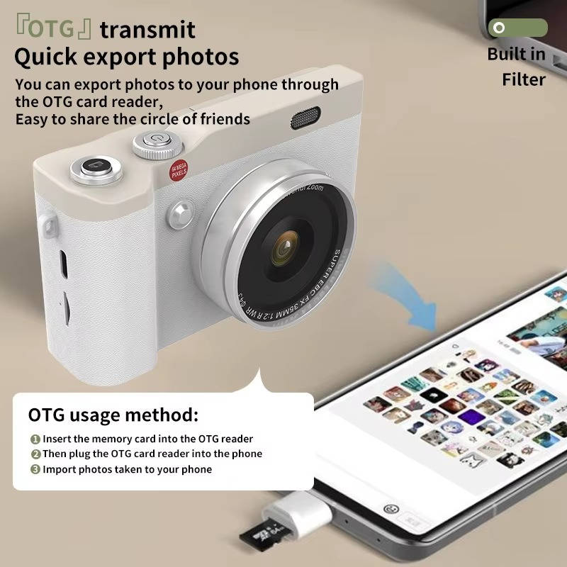 Digital Camera Flip Screen Auto Focus Built-In LED