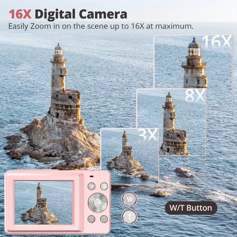 Digital Camera Retro Style 1080P Compact Lightweight