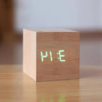 Digital Clock Concealed LED Wood Style Silent