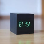 Digital Clock Concealed LED Wood Style Silent