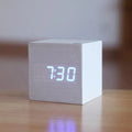 Digital Clock Wood-Style Hidden LED & Silent Operation