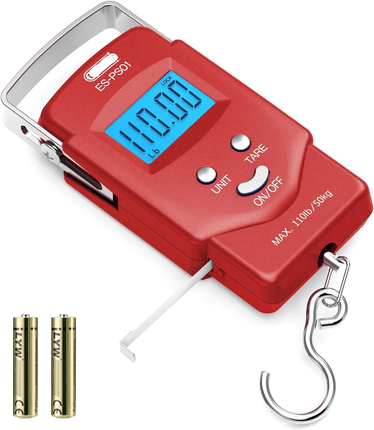 Digital Hanging Scale 110 lb Backlit LCD Tape Measure