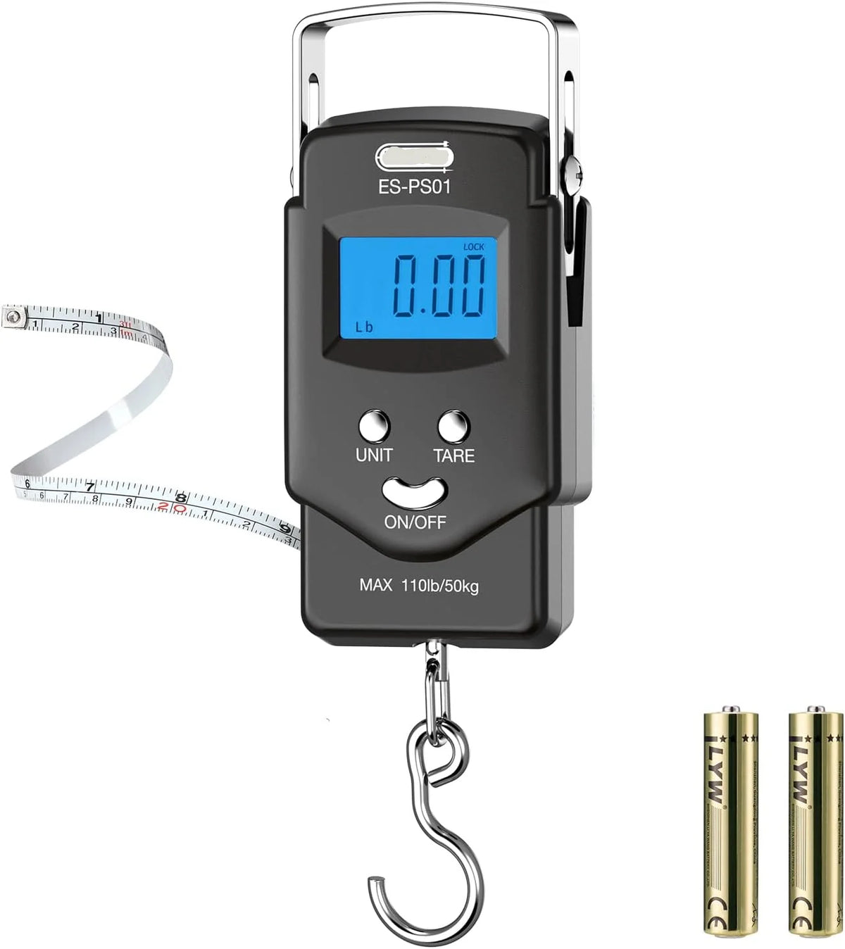 Digital Hanging Scale 110 lb With Tape Measure
