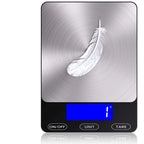 Digital Kitchen Scale Brushed Stainless Steel 33 lb Rechargeable