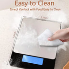 Digital Kitchen Scale Brushed Stainless Steel 33 lb Rechargeable
