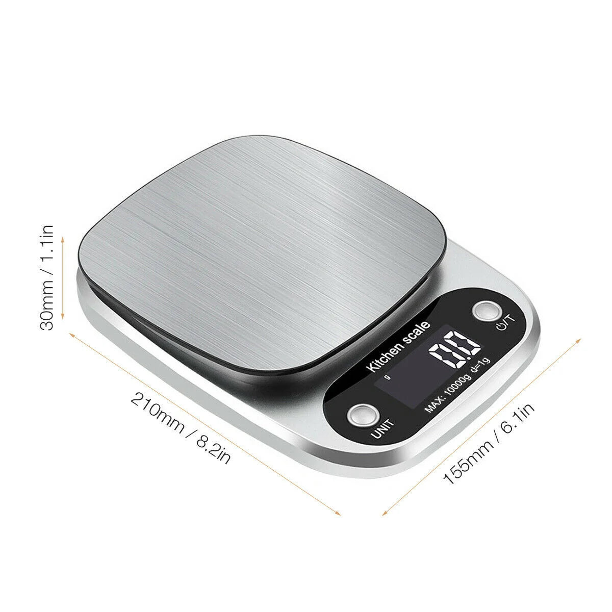 Digital Kitchen Scale High-Precision Stainless Steel 22 lb Capacity