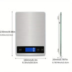 Digital Kitchen Scale Stainless Steel Waterproof Rechargeable