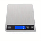 Digital Kitchen Scale Stainless Steel Waterproof Rechargeable