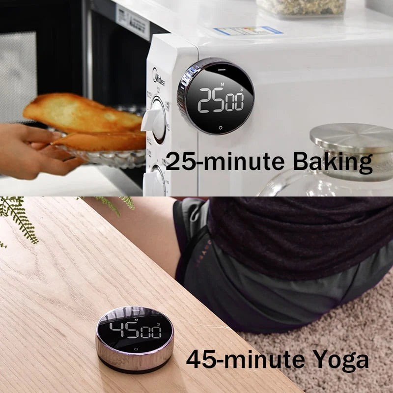 Digital Kitchen Timer Rotating Bezel Magnetic Back LED Display