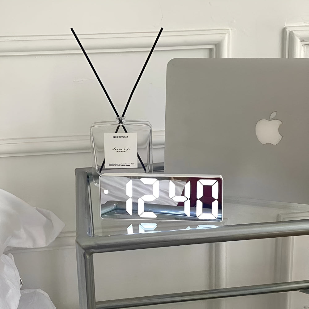 Digital LED Mirror Alarm Clock (USB & Battery Backup)