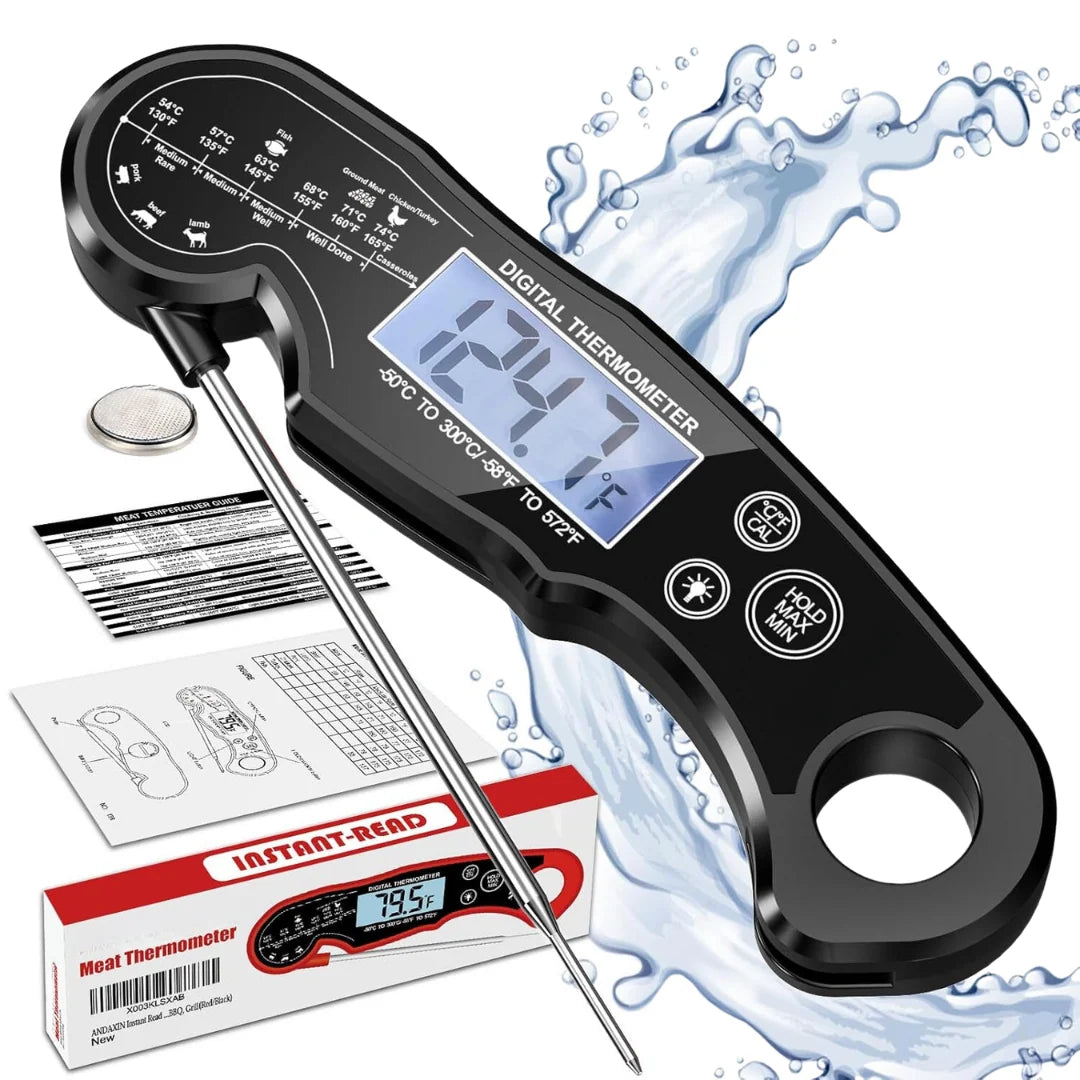 Digital Meat Thermometer Instant Read Waterproof Backlight LCD