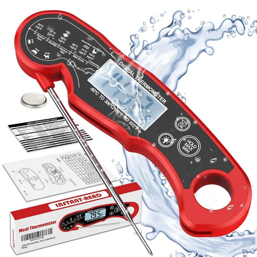 Digital Meat Thermometer Instant Read Waterproof Backlight LCD