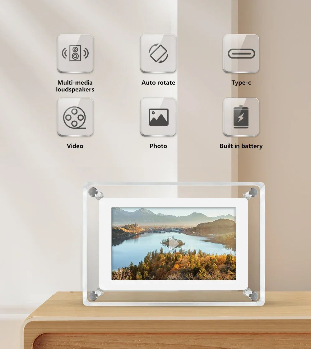 Digital Picture Frame 5-Inch IPS 1080P Rechargeable