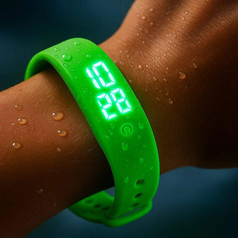 Digital Sports Watch Body Temperature Monitor Waterproof Vibration Alerts