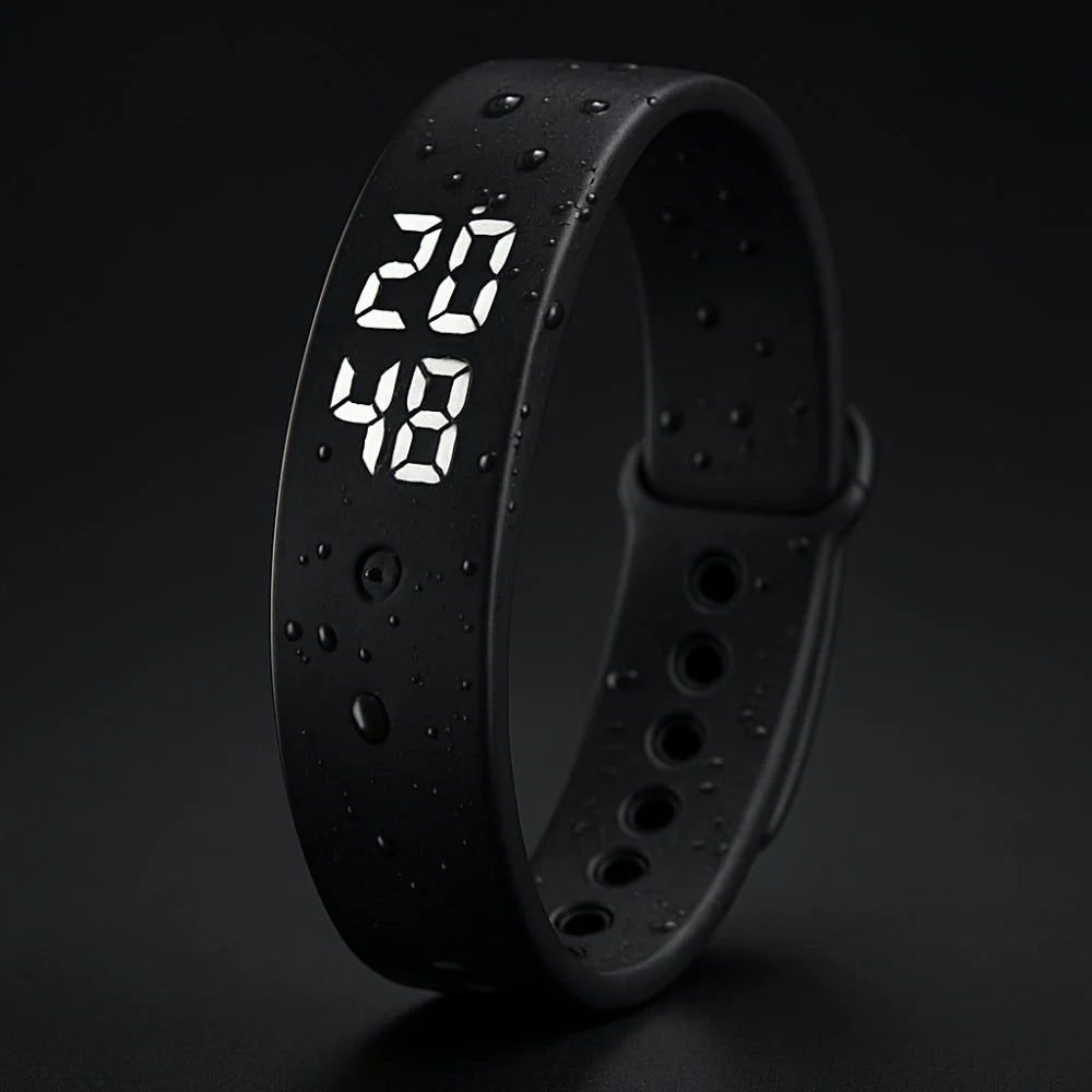 Digital Sports Watch Body Temperature Monitor Waterproof Vibration Alerts