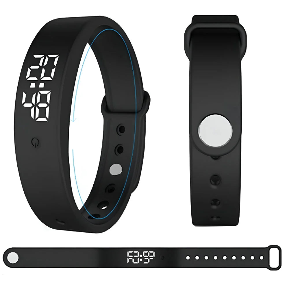 Digital Sports Watch Body Temperature Monitor Waterproof Vibration Alerts