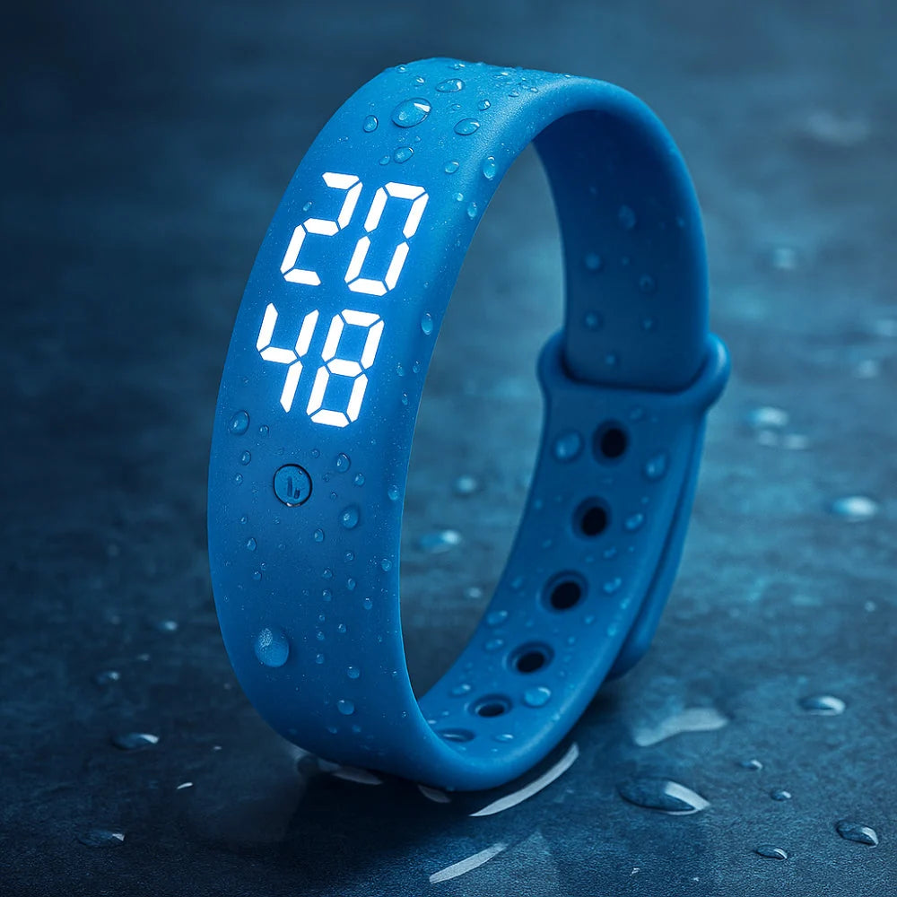 Digital Sports Watch Body Temperature Monitor Waterproof Vibration Alerts