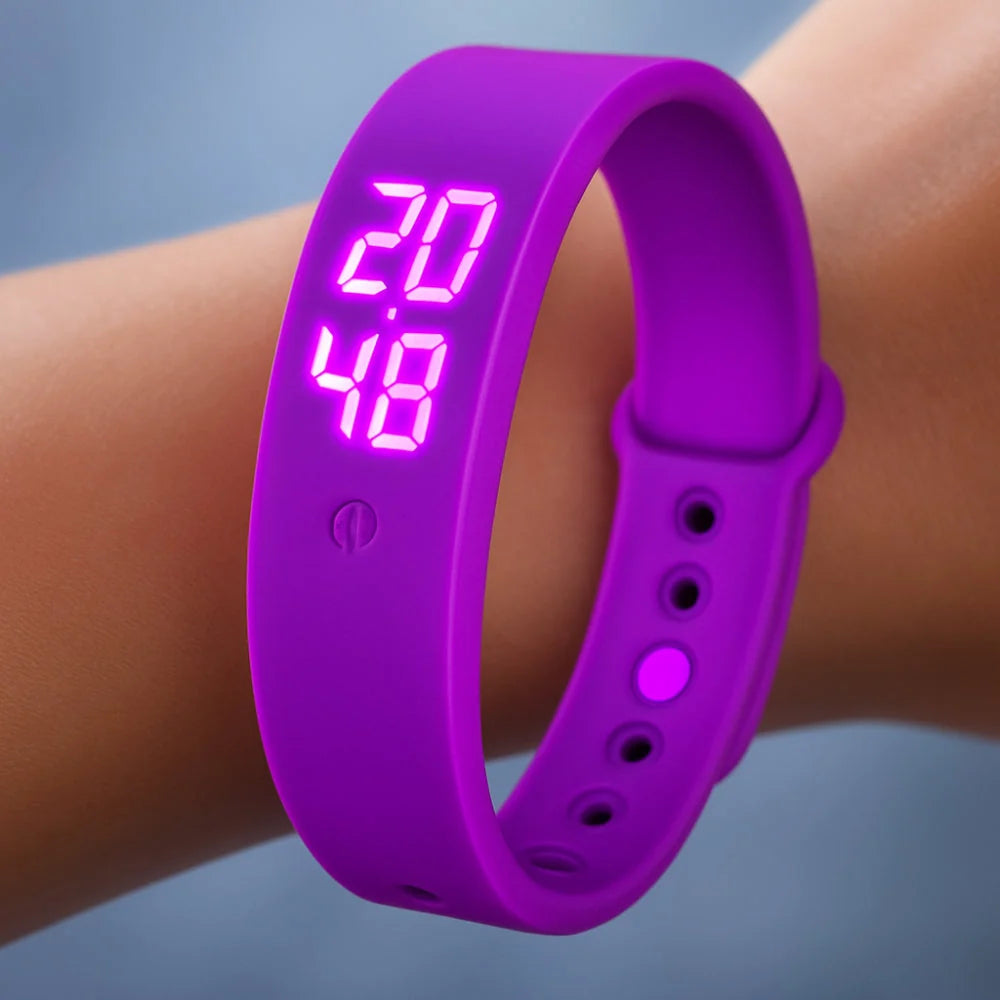 Digital Sports Watch Body Temperature Monitor Waterproof Vibration Alerts