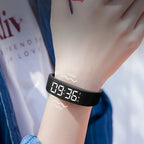 Digital Sports Watch Bright LED Display Waterproof USB Rechargeable