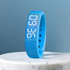 Digital Sports Watch Bright LED Display Waterproof USB Rechargeable
