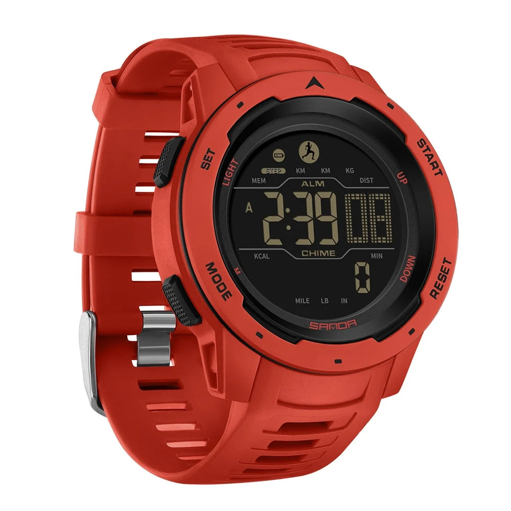 Digital Sports Watch Built In Pedometer 5 Bar Water-Resistant
