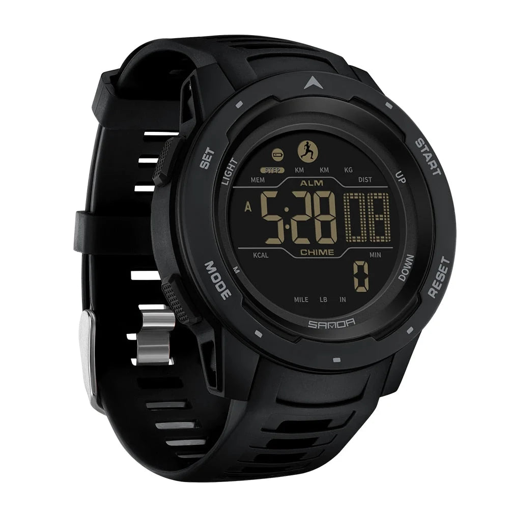 Digital Sports Watch Built In Pedometer 5 Bar Water-Resistant