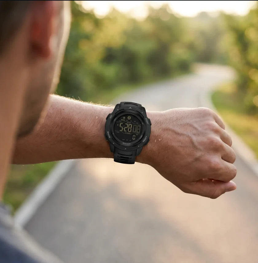 Digital Sports Watch Built In Pedometer 5 Bar Water-Resistant