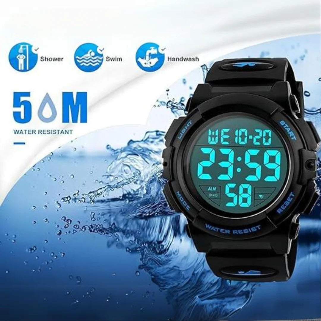 Digital Sports Watch LED Display Waterproof & Shock-Resistant
