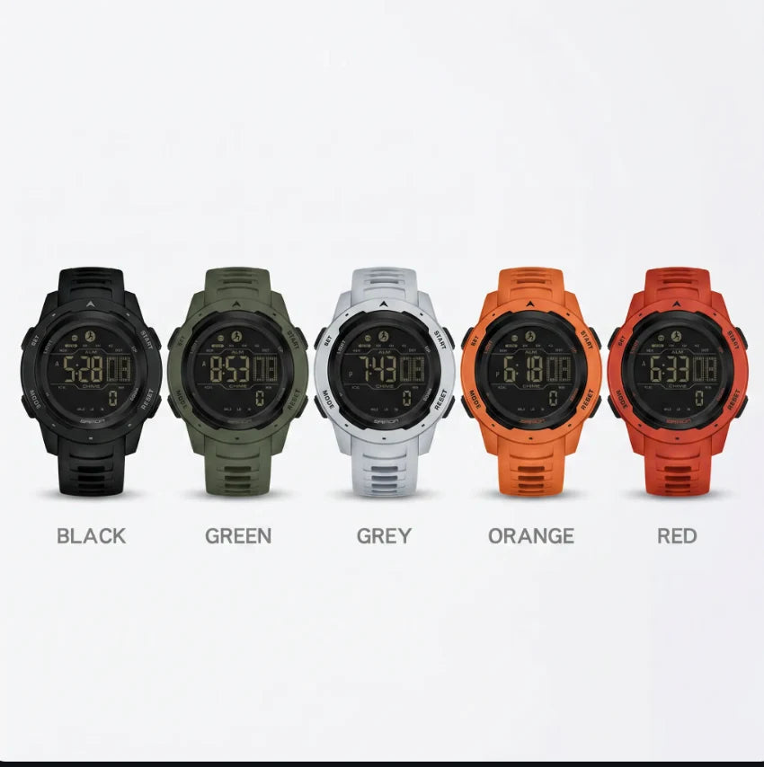 Digital Sports Watch Pedometer 5 ATM Rubber Strap