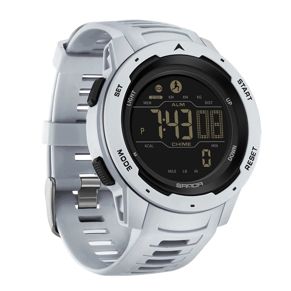 Digital Sports Watch Pedometer 5 ATM Rubber Strap