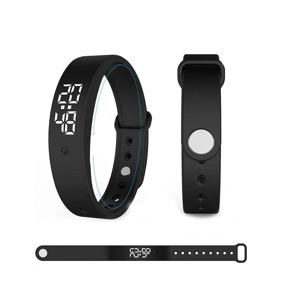 Digital Sports Watch Vibration Alerts Body Temp Monitor