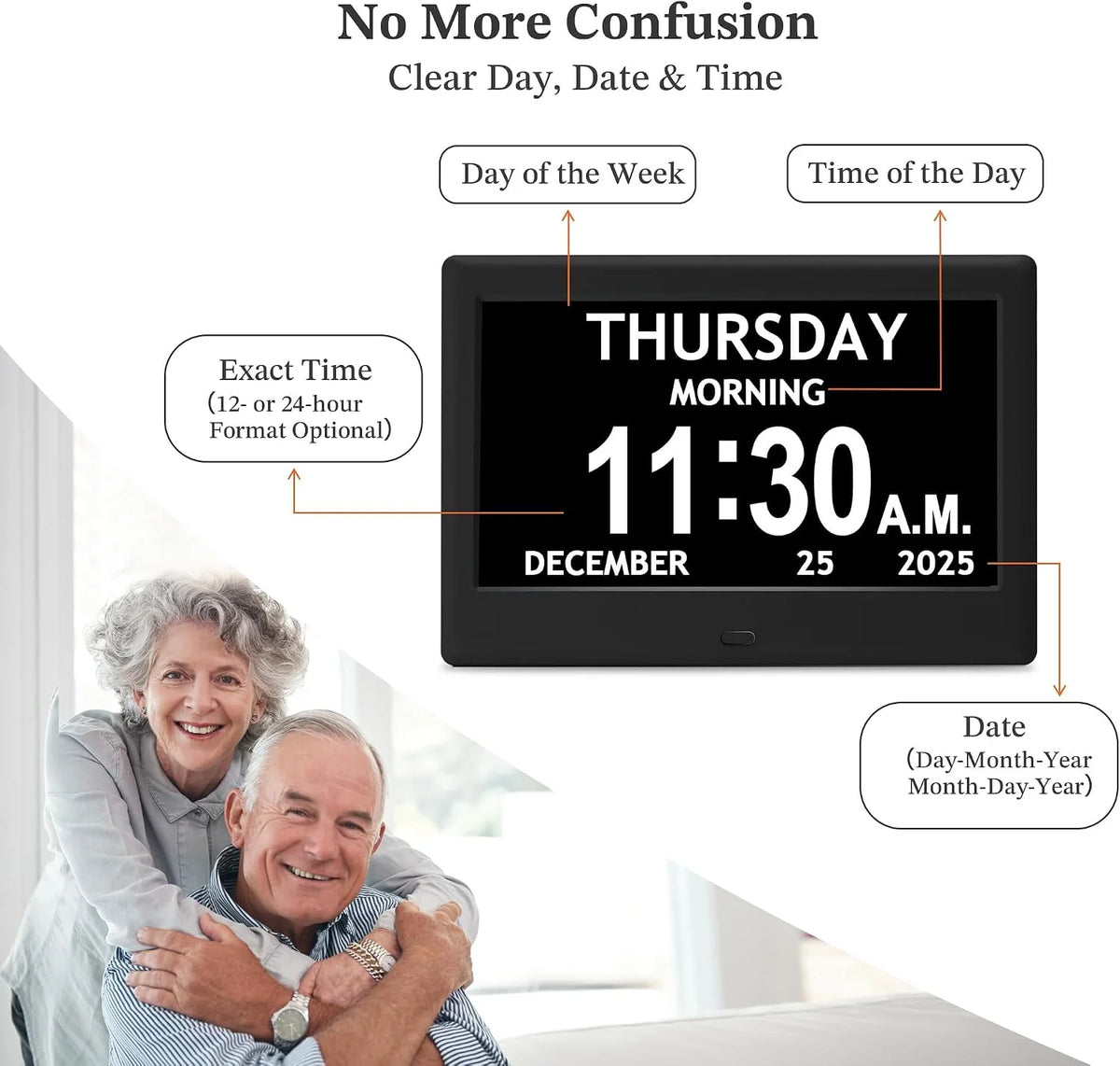 Digital Visual Clock Eight Activity Reminders & Oversized Text