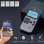 Digital Voice Recorder Rechargeable Built-In Speaker Expandable To 64GB