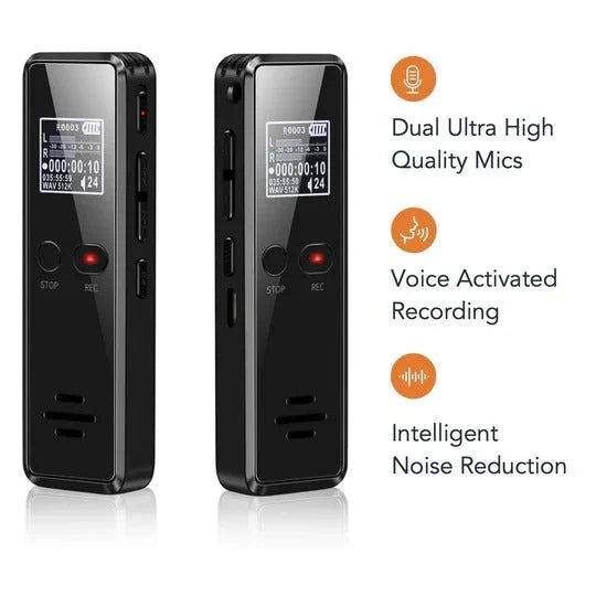 Digital Voice Recorder Voice-Activated 16GB 35-Hour Battery