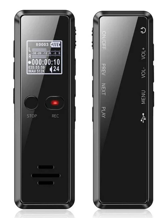 Digital Voice Recorder Voice-Activated Built-In Speaker 35 Hour Battery
