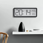 Digital Wall Clock LED 3-In-1 Time Temperature Humidity