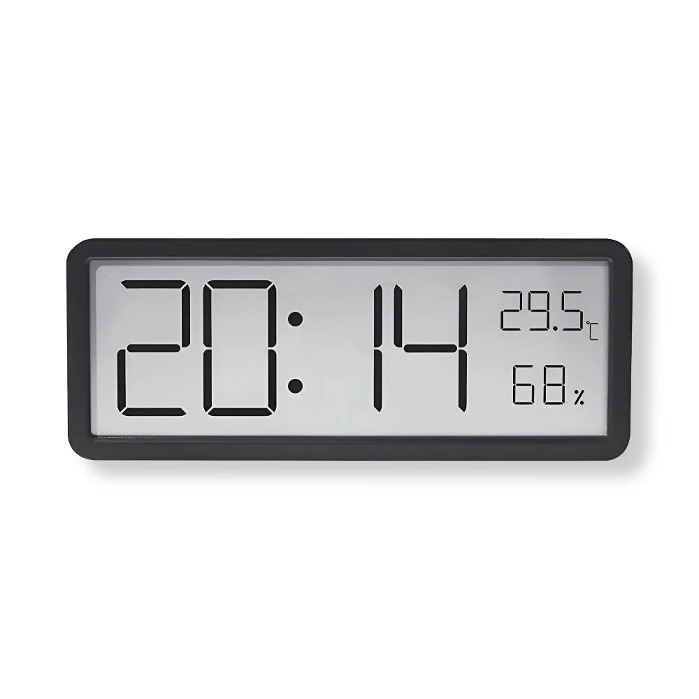Digital Wall Clock LED 3-In-1 Time Temperature Humidity