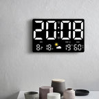 Digital Wall Clock Large Color LED Temp & Humidity