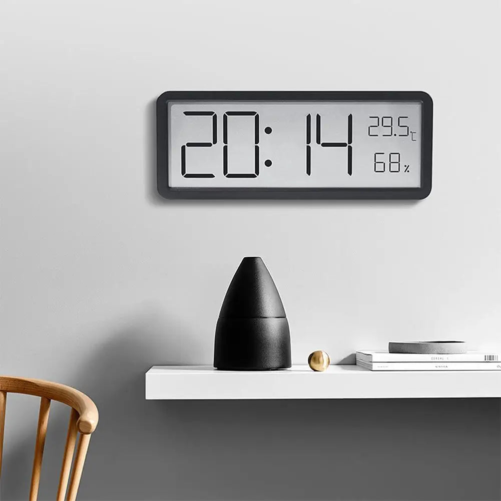 Digital Wall Clock Large LED Display Temperature & Humidity