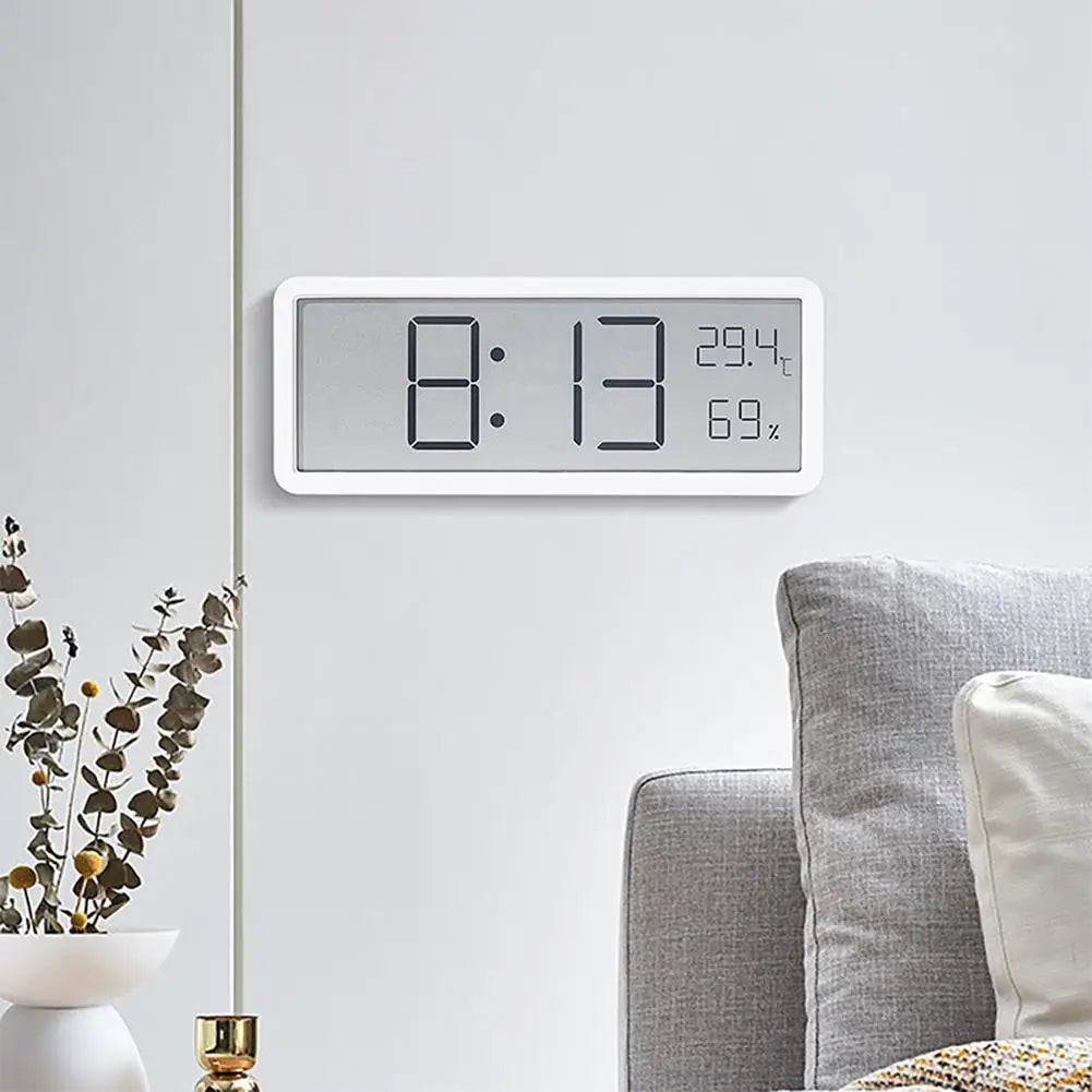 Digital Wall Clock Large LED Display Temperature & Humidity