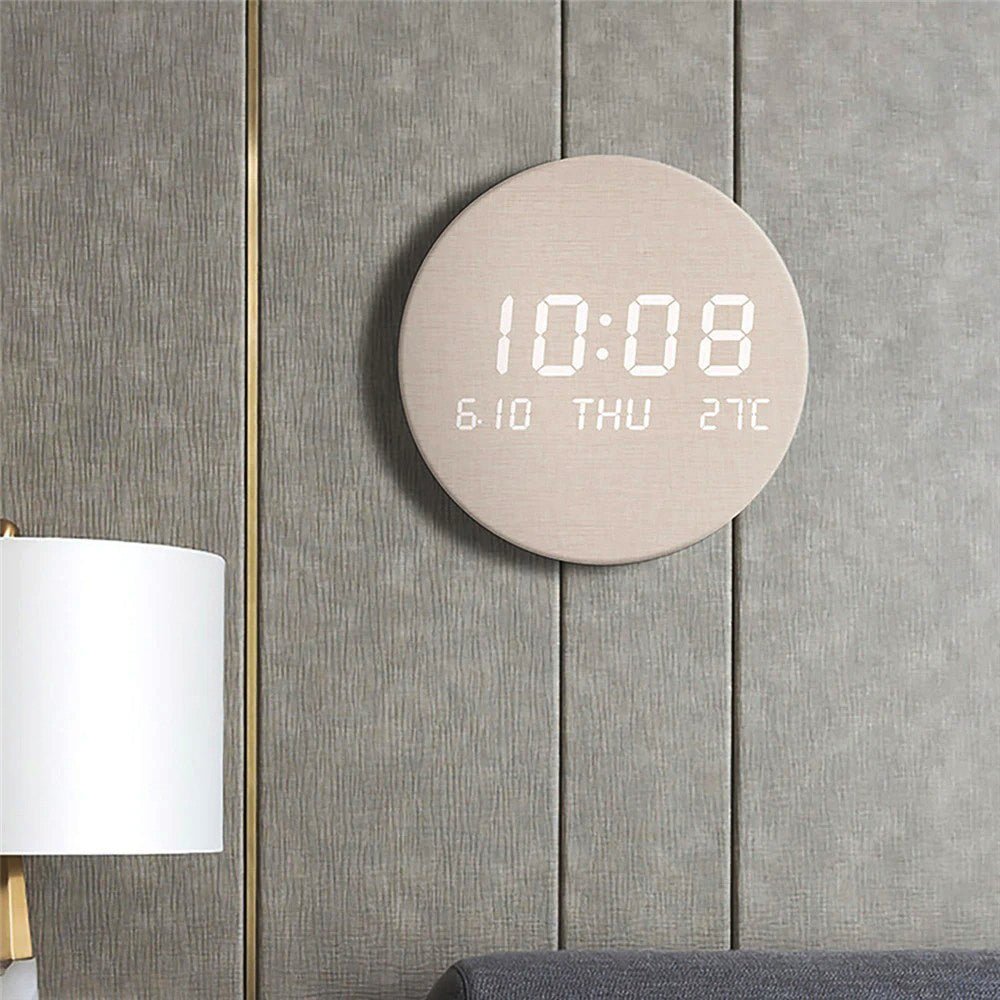 Digital Wall Clock Minimalist Clear Display USB Rechargeable