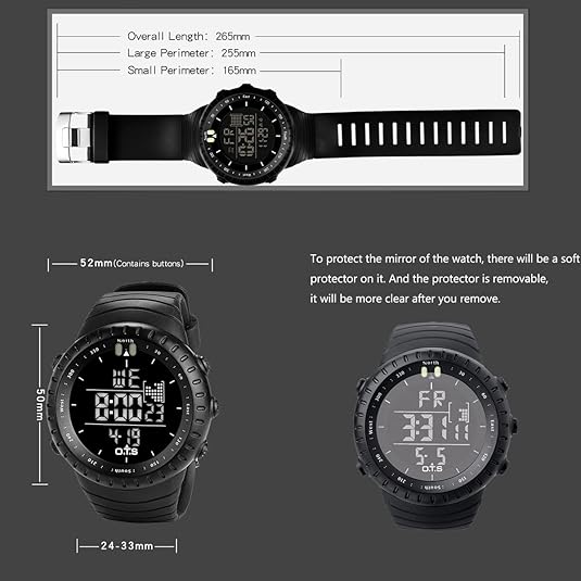 Digital Watch Waterproof Shock-Resistant LED Backlight