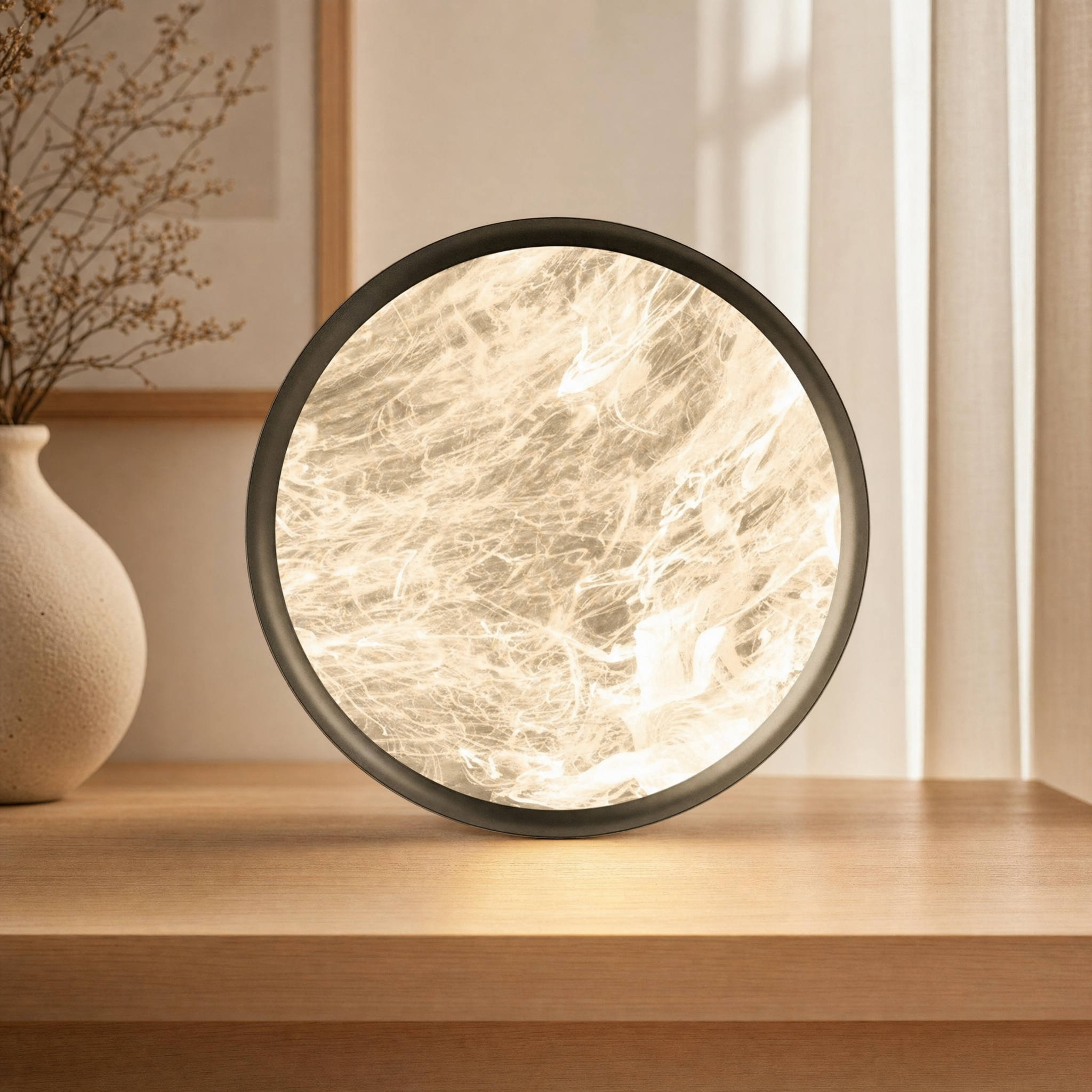 Dimmable Color-Adjustable LED Moon Ceiling Light (Remote)