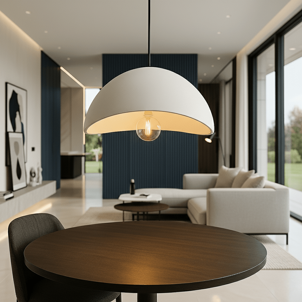 Dimmable Glass & Metal Pendant Light (Adjustable Cable)