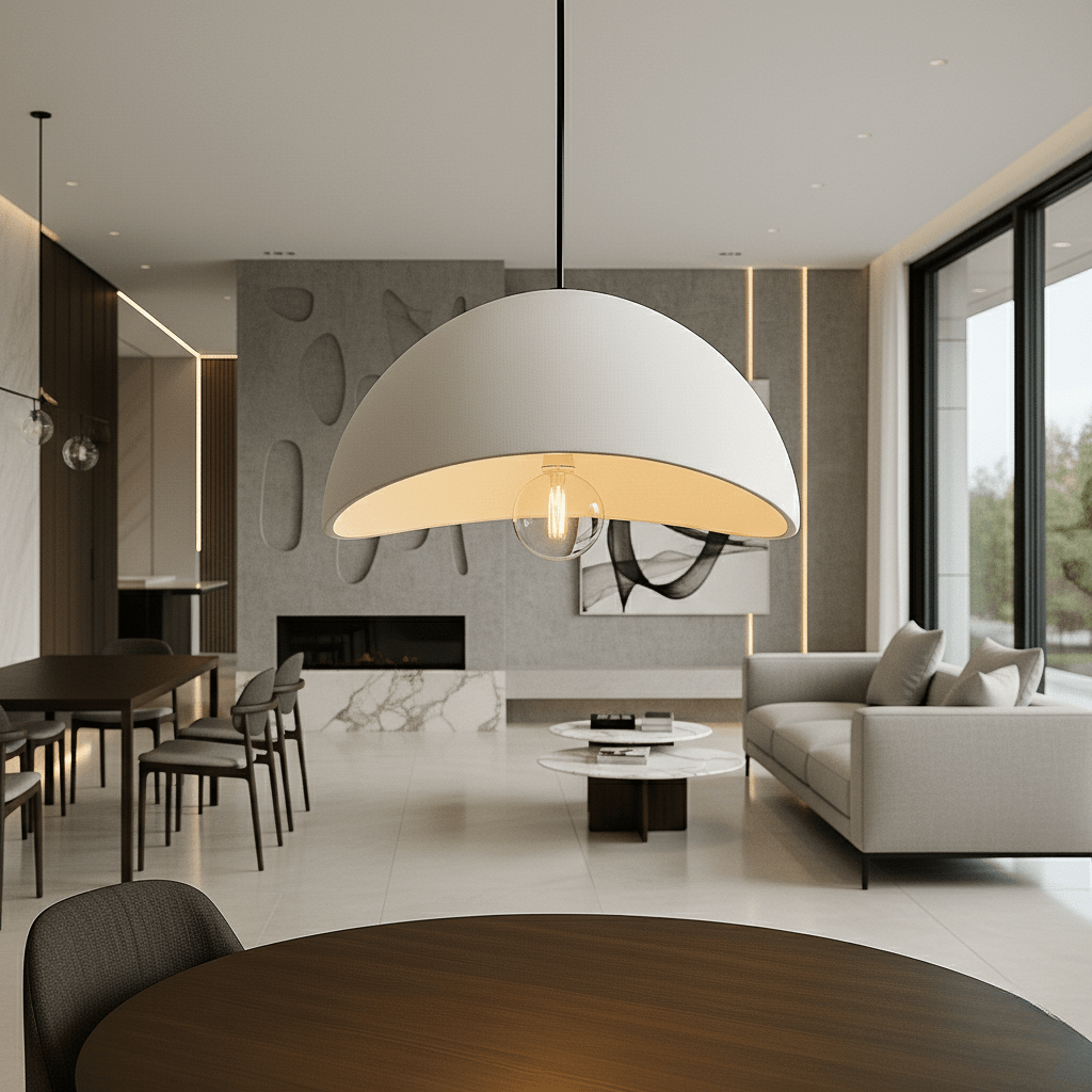 Dimmable Glass & Metal Pendant Light (Adjustable Cable)