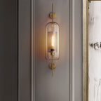 Dimmable Honeycomb Glass & Brass Wall Sconce