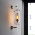 Dimmable Honeycomb Glass & Brass Wall Sconce