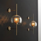 Dimmable Honeycomb Glass & Brass Wall Sconce