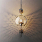 Dimmable Honeycomb Glass & Brass Wall Sconce